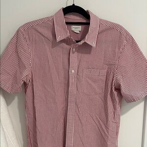 Club Monaco Seersucker Red Striped Men's Shirt slim fit M